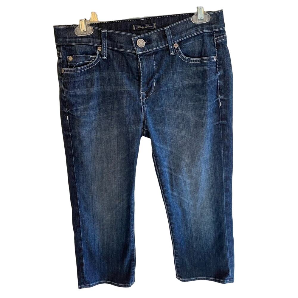 Anthropologie Fidelity Denim Medium‎ Wash Straight Leg Cotton Jean Capris USA 27